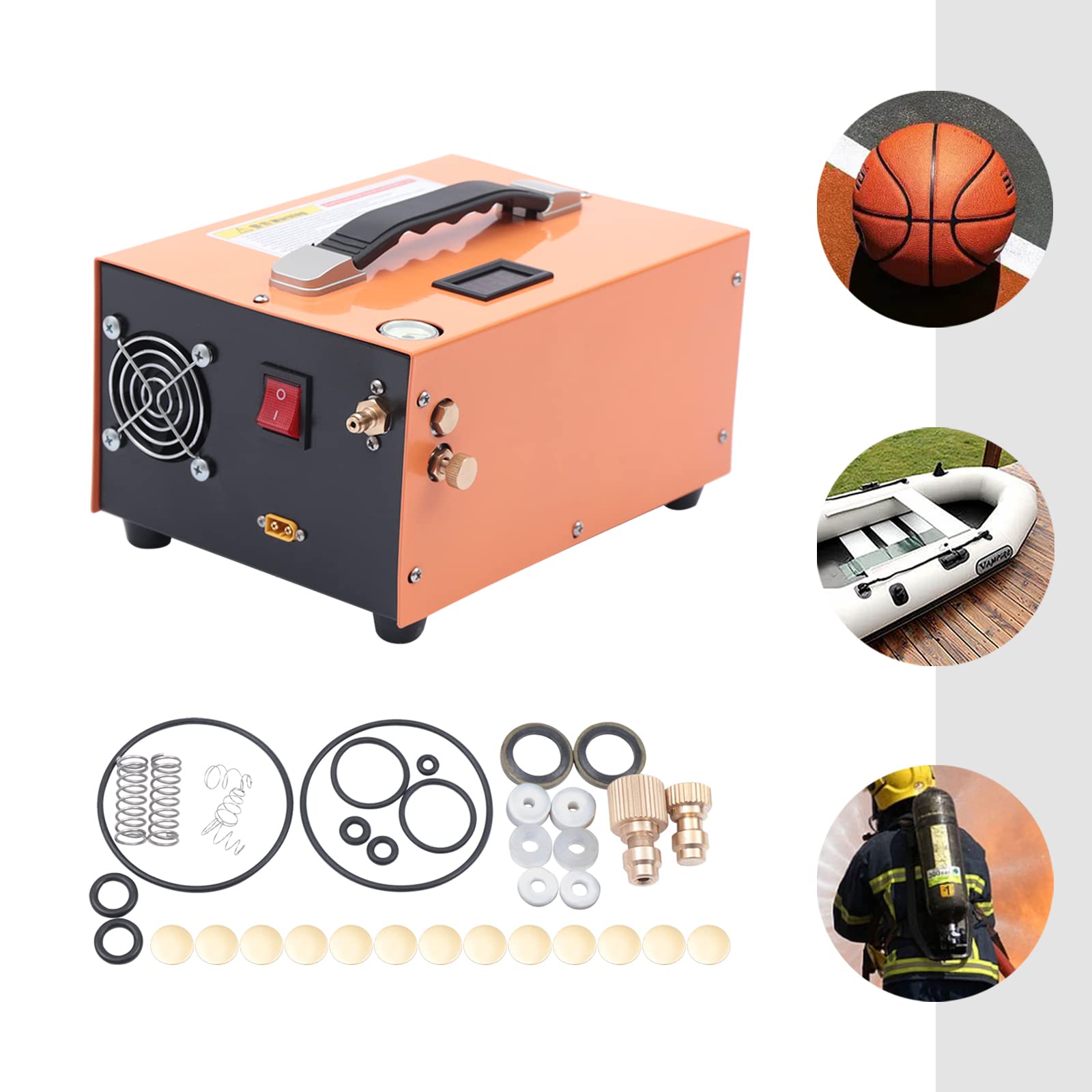 PCP kompresor 30 MPa/4500 PSI PCP sprężarka powietrza DC220 V i AC12 V w zestawie wąż wysokociśnieniowy 8 mm, sprężarka zanurzeniowa, pompa wysokociśnieniowa z transformatorem do wiatrówki, butla do