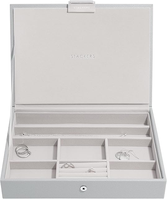 Stackers Pebble Grey Classic Medium Jewellery Box Lid