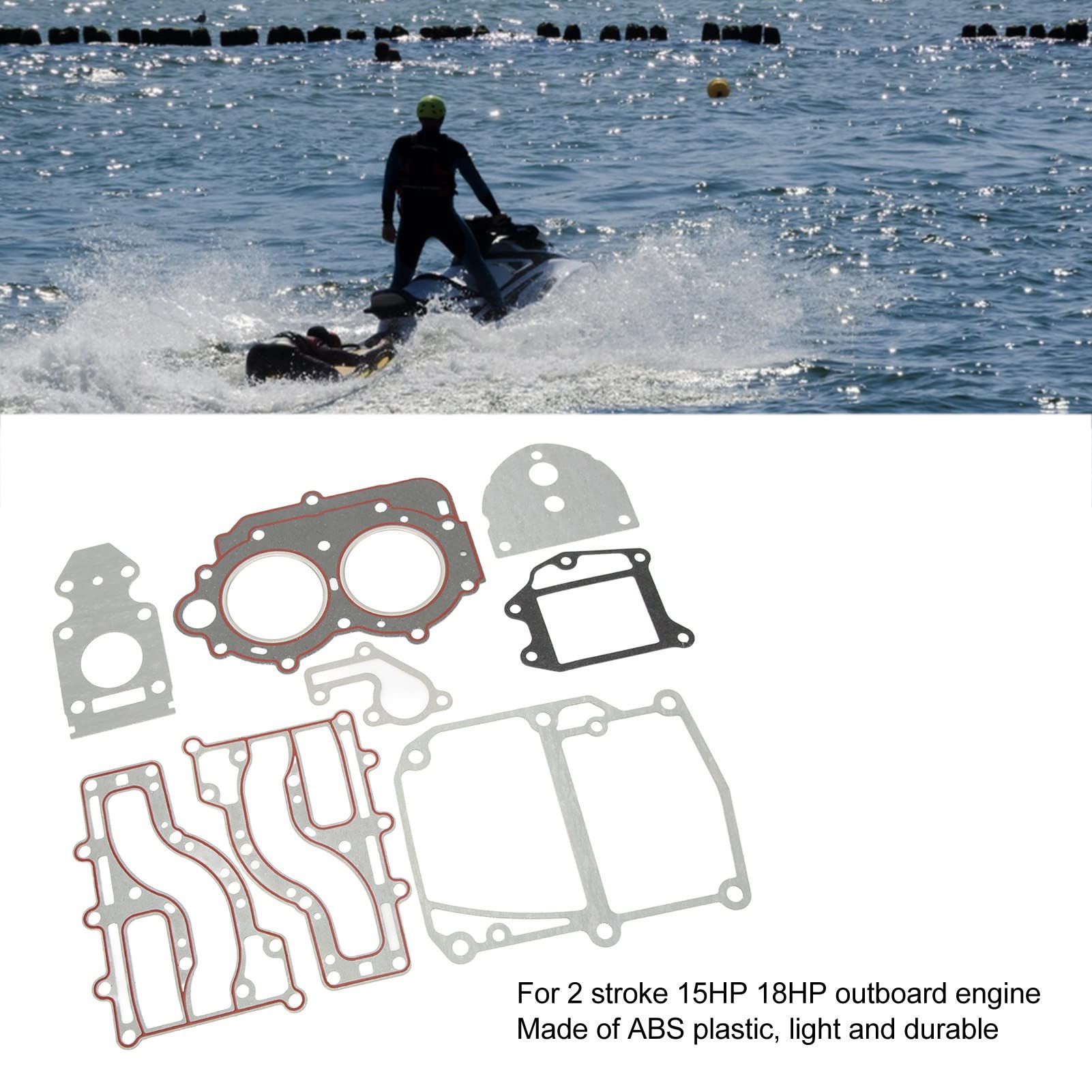 Set guarnizioni coperchio cilindro Guarnizioni di tenuta in plastica ABS di alta qualità per parti del motore fuoribordo 2 tempi 15HP 18HP Supporto pompa acqua di ricambio