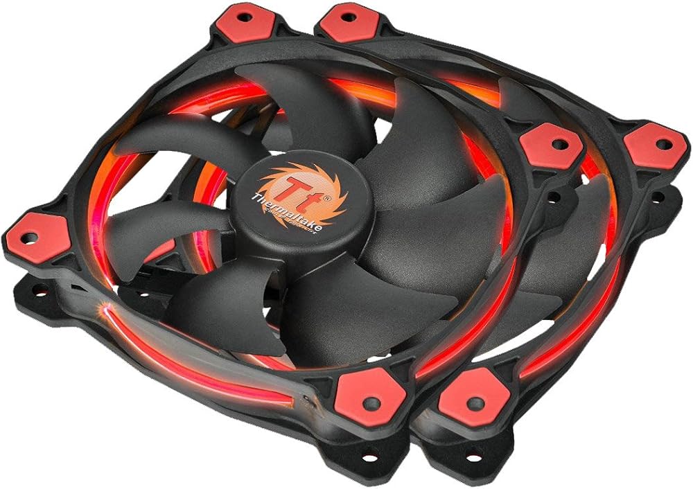 Thermaltake Riing 12 Series Blue High Static Pressure 120mm Circular LED Ring Case/Radiator Fan with Anti-Vibration Mounting System Cooling thumbnail 4