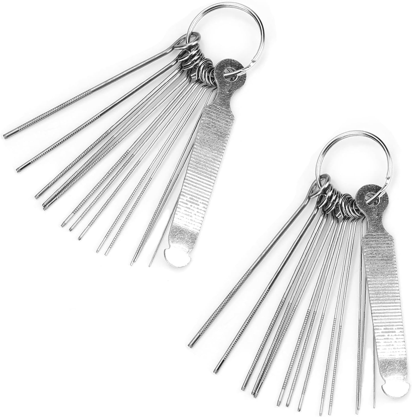 2 Pcs Guitar Nut Files Kit Guitar Bridge Saddle Rods Nut Slotting Luthier Tool Guitar Repair Accessories for Bass Ukulele Acoustic and Electric Guitar Instrument String, Silvery