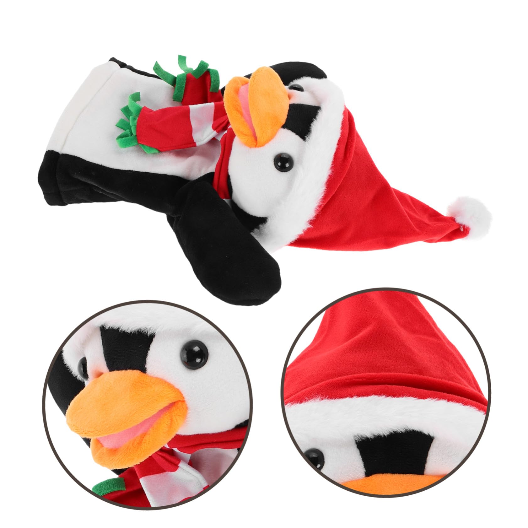 Beaupretty 4 Piezas Muñeco de Mano Pingüino de Peluche para Marioneta de Dedo Interactiva para Cuentos Navideños Juguete de Felpa para Familiares y Decoraciones Festivas