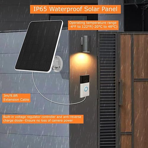 Miniatura 6 de Panel solar de 6 W para timbre de timbre, cargador solar para timbre de video Ring 2, timbre de video 3, timbre de video 3 Plus, timbre de video 4,