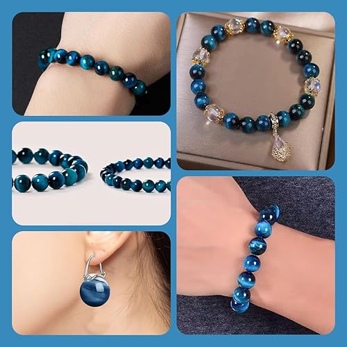 Miniatura 7 de MIRGREE 120pcs 8mm Natural Gemstone Round Smooth Spacer Loose Stone Beads for Jewelry Making,Link Bracelets,Necklaces,Strand with Crystal Stretch