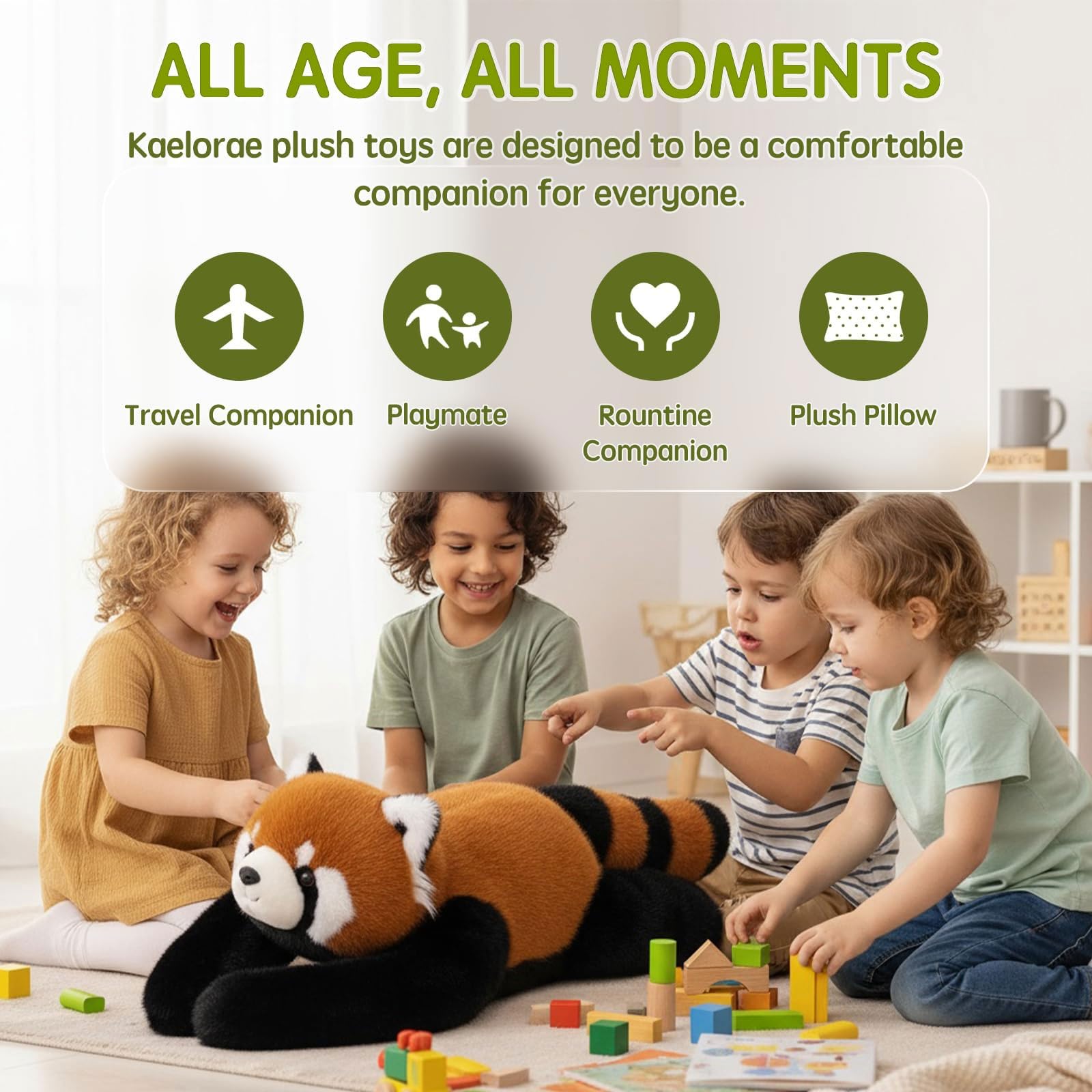 Orsacchiotto Di Peluche Panda Rosso Ponderato, Peluche Di Animali Di Peluche Ripieni, Morbido Cuscino Di Peluche Che Abbraccia Compagno For Sollievo Dall'ansia(Dinosaur,45cm)