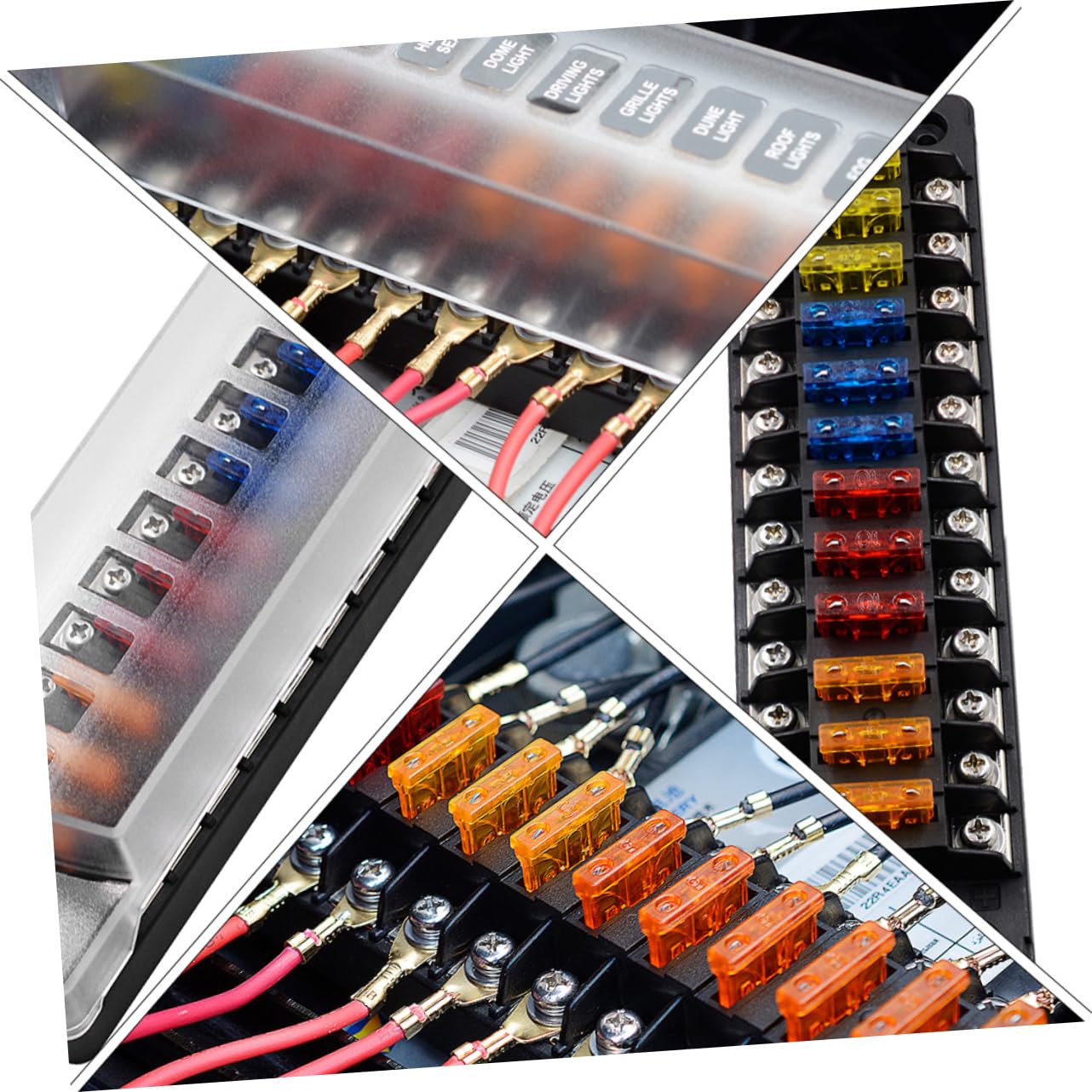Car Plastic Fuse Box Way Flame Retardant Fuse Holder Material Cover for Automotive Boats Rvs