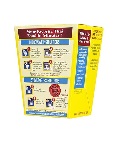 Miniatura 2 de A Taste of Thai Red Curry Fideos  Paquete de 6 fideos instantáneos para calentar y comer con salsa tailandesa clásica sin gluten comida vegana ideal