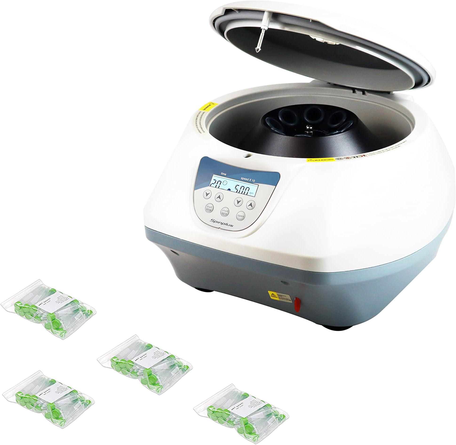 Vision ScientificVS-TC-SPINPLUS-8-T Digital Bench-top Centrifuge | 400-5000rpm (Max. 3074xg) | LCD Display | | Capacity: 8 x 15ml | Starter Pack 100ea 15ml Tubes