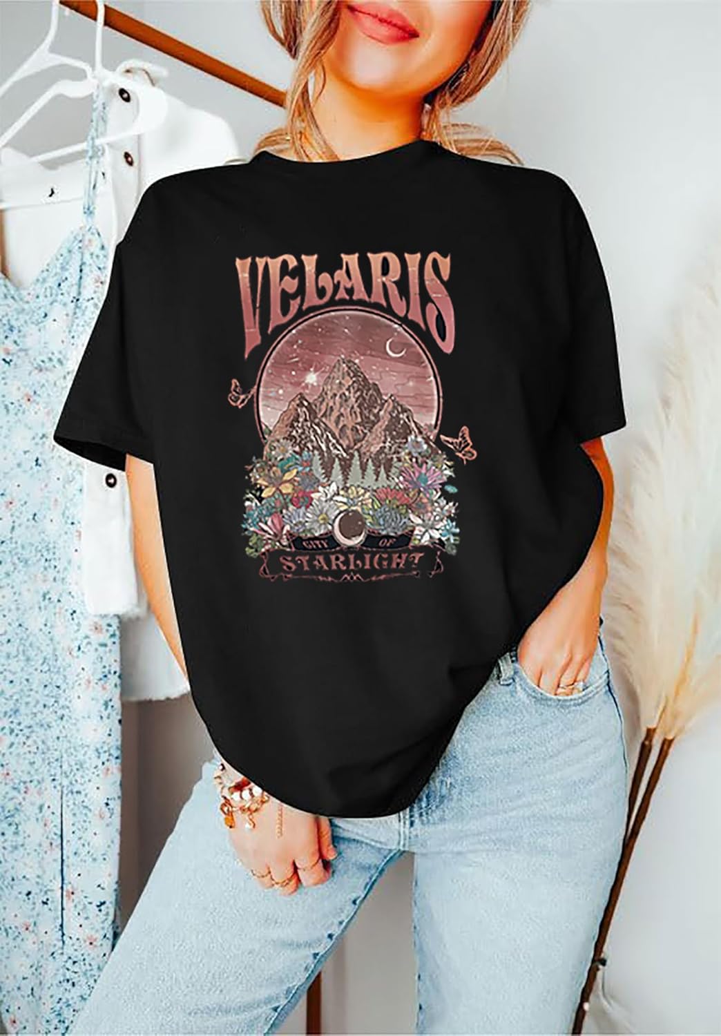 Acotar Velaris Shirts Women Vintage Book T Shirts Oversized City of Starlight Shirt Book Fan Gift Casual Tee Tops - Image 7