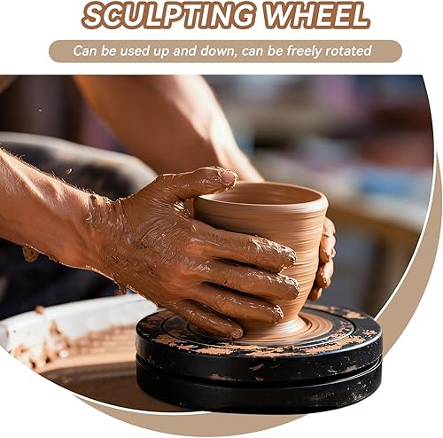 Miniatura 2 de Rueda de escultura, giratorio de 4.5 pulgadas, soporte giratorio para tartas, rueda de bandas, decoración de pasteles, plato giratorio de cerámica,
