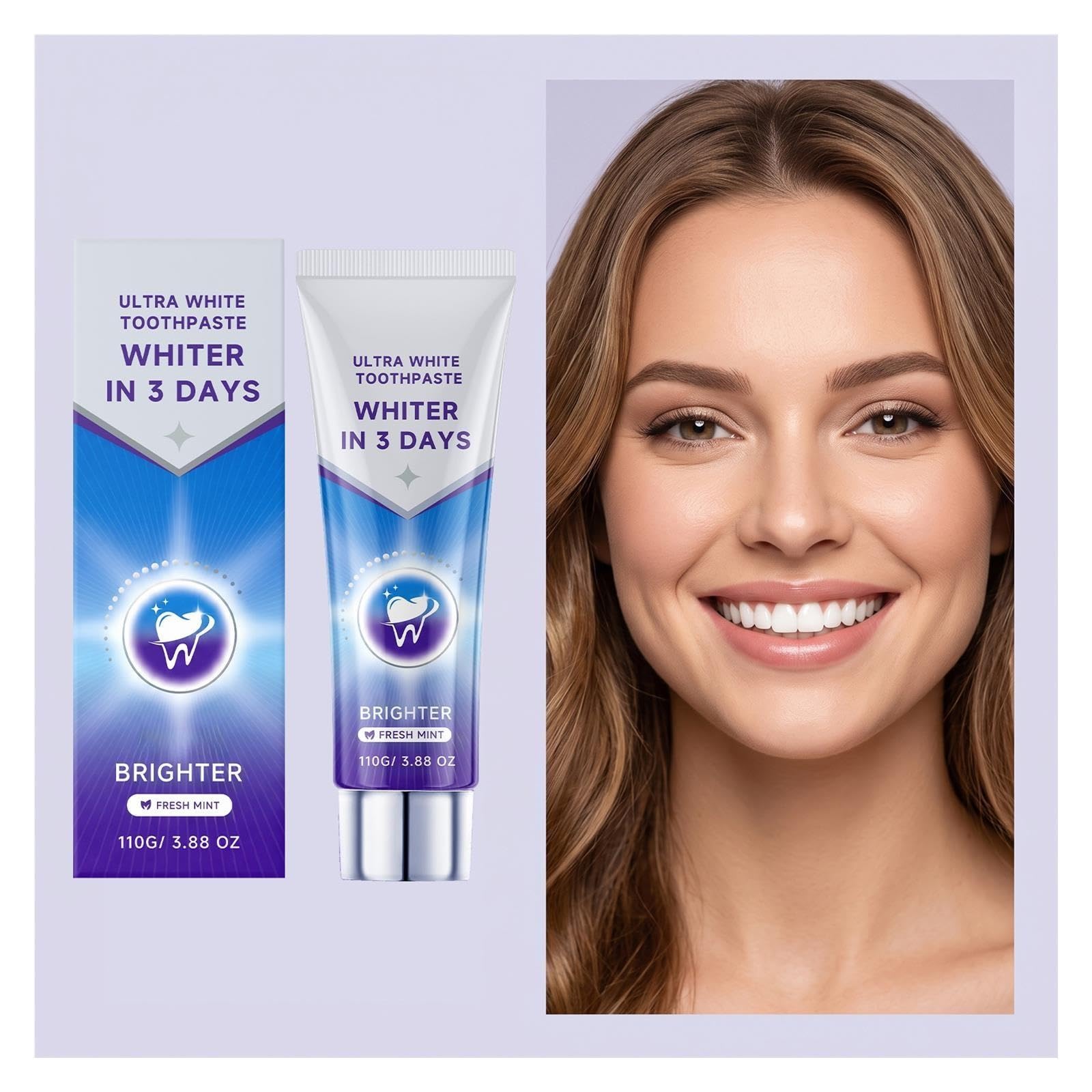 Dentifrice violet rafraîchissant, élimine en douceur les taches à la surface des dents, protège l'émail et rafraîchit l'haleine(3pcs)