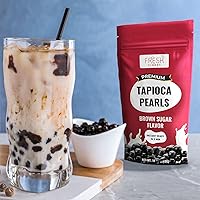 Vista 6 de Fresh Finest Perlas Boba de azúcar moreno para té Boba – 12 porciones de perlas de tapioca instantáneas listas en 5 minutos, paquetes de 10 onzas
