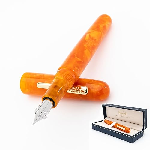 Conklin Pluma estilográfica All American en color naranja Sunburst, punta extrafina, diseño vibrante y artesanía superior, regalo ideal para