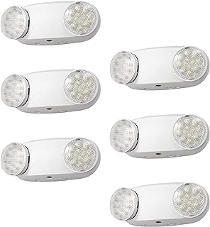 TANLUX LED Emergency Lights with Battery Backup, UL Listed, AC 120/277V, Hardwired Emergency Exit Light Fixtures for Business - 6 Pack(White)