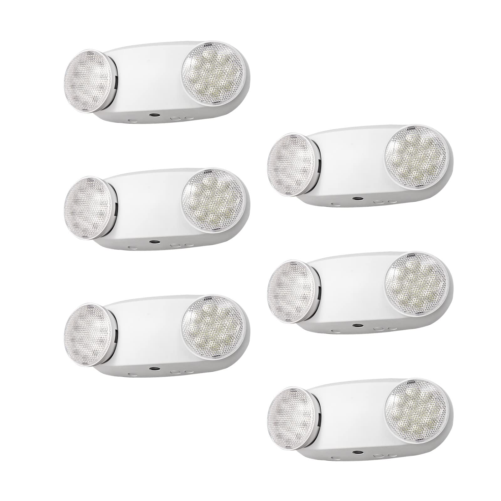 TANLUXLED Emergency Lights with Battery Backup, UL Listed, AC 120/277V, Hardwired Emergency Exit Light Fixtures for Business - 6 Pack(White)