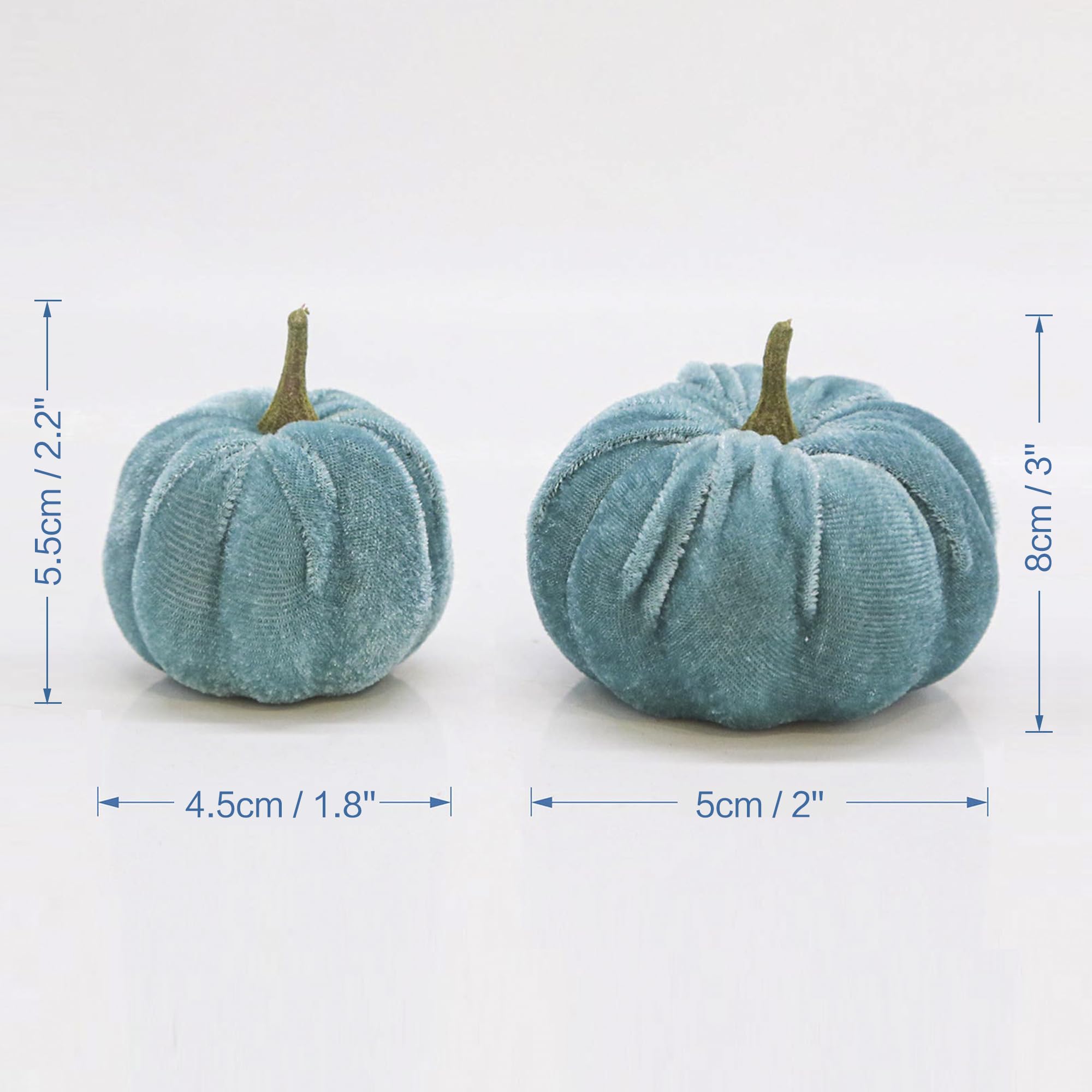 simpdecor Lot de 12 petites citrouilles artificielles en velours pour Halloween, automne et Thanksgiving