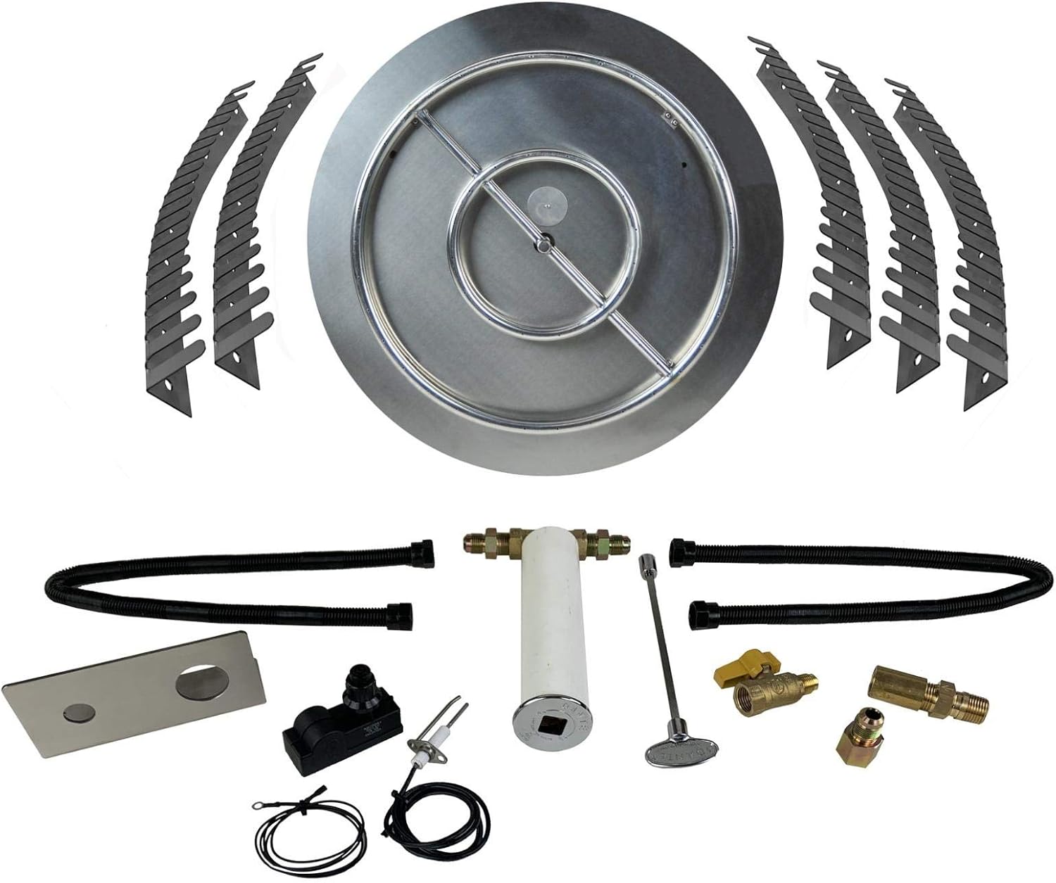 Dreffco Stainless Steel Fire Pit Burner Pan & Ring Pro Kit