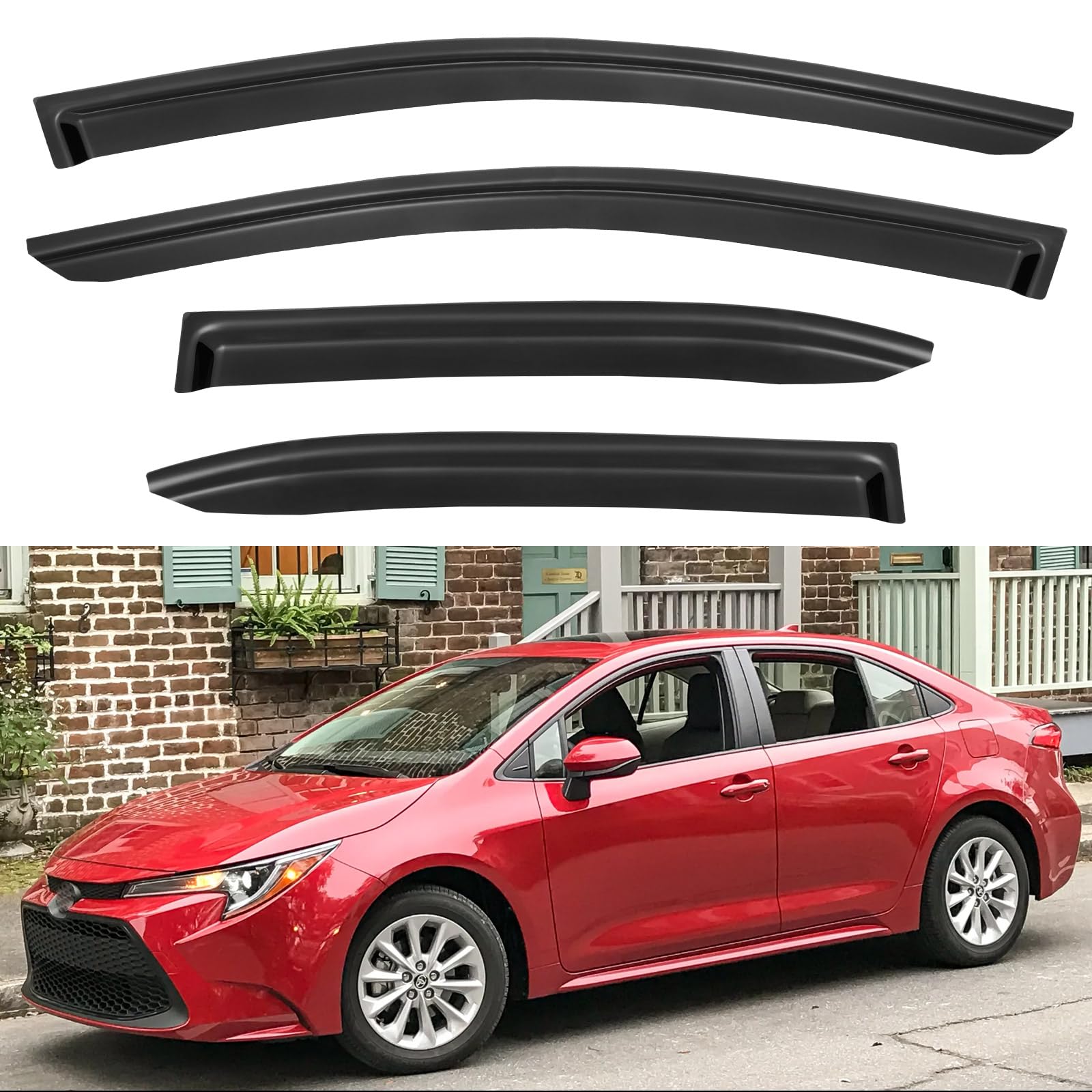 Window Visors Rain Guards Shield for Toyota Corolla 2019 2020 2021 2022 2023 2024, Window Wind Deflectors Vent Shades for 19-24 Corolla Sedan