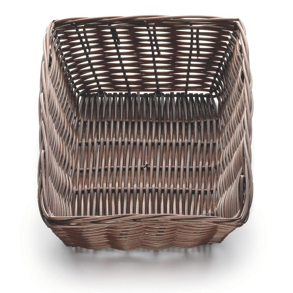 Handwoven Rectangular Basket Brown 9 x 6 x 2.5inch | Polypropylene Basket, Wicker Basket, Food Basket