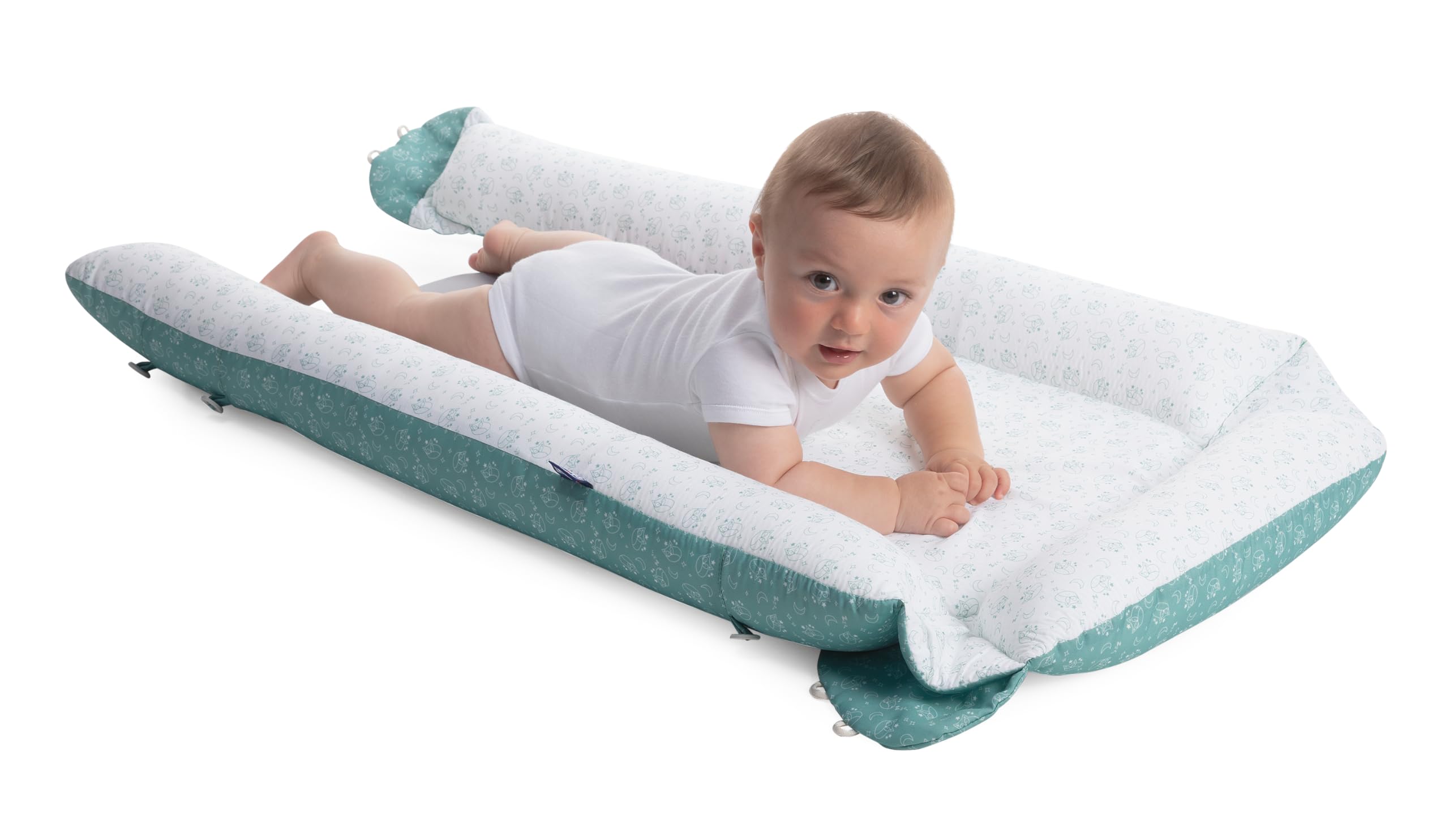 Chicco Mummy Pod, Riduttore Culla e Lettino, Impermeabile e Traspirante, con Speciale Rete 3D e Inserto anti-pipì, Regolabile, con 3 Lunghezze, Lavabile a Mano, Riduttore Neonato, Grigio, Foxy