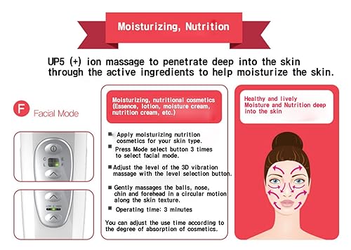 Miniatura 5 de Dispositivo de masajeador facial facial para el cuidado de la piel total Solución de belleza Vibración de iones galvánicos 5 en 1 Limpieza