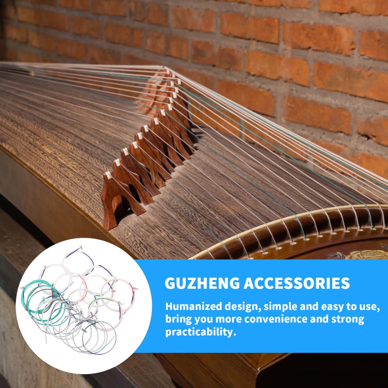 HEMOTON 21 Saiten Set Chinesische Guzheng Saiten Musik Stahldraht Guzheng Teile Praktische Werkzeuge Zubehör 1-21 Strings