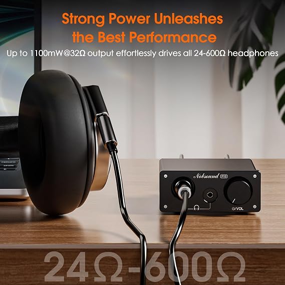 Nobsound P10 HiFi Headphone Amplifier: 1100mW Output (24600) 30V Boost RCA/3.5mm Inputs & 6.35/3.5mm Outputs Swappable Op-Amps for Audiophiles & HiFi Music Lovers