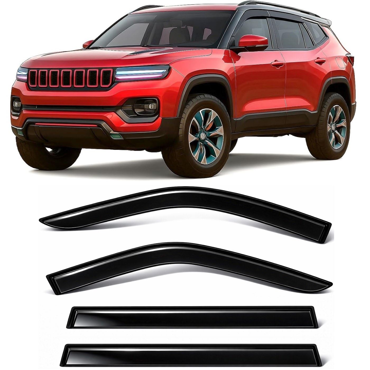 olltoz Tape-On Rain Guards for Jeep Grand Cherokee 2022-2025