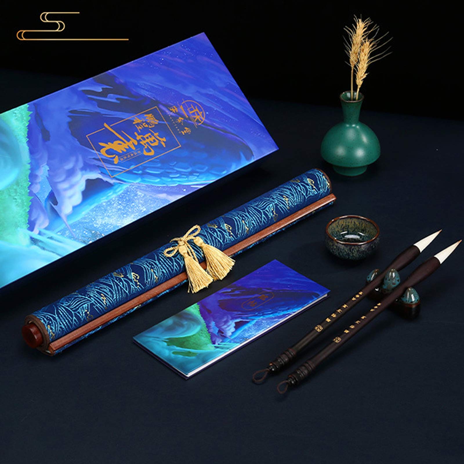 PH PandaHall 4pcs Sans Encre Ensemble De Calligraphie Chinoise, Réutilisable Écriture à L'eau Magique Tissu Rouleaux Calligraphie Chinoise Écriture Pinceaux Stylos Pour Débutants Professionnels