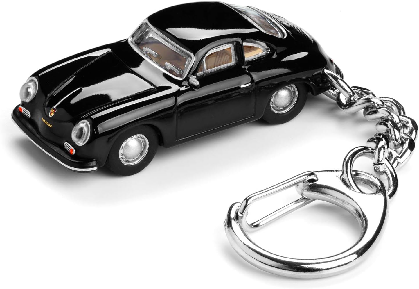 Keyring with model car for all car and classic automobile fans - cult car, Porsche 356 A schwarz, 1:87