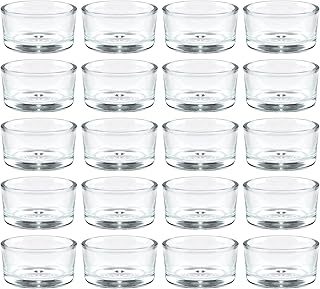 36 Pack Clear Glass Tealight Candle Holders, 1.8 Inch Wide x 1 Inch High...