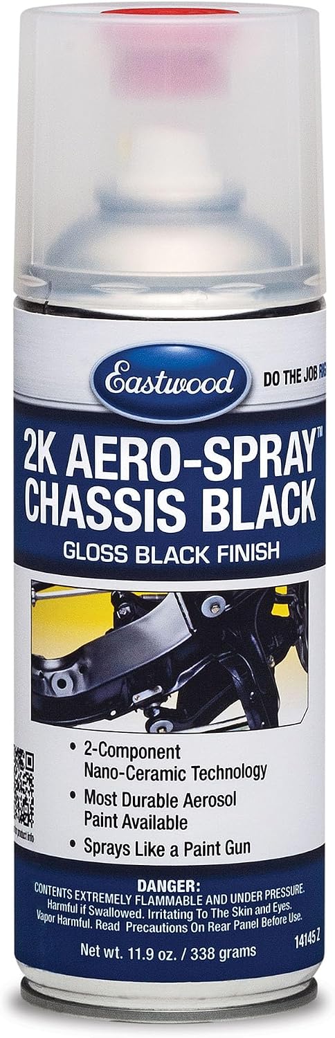 Eastwood 2K AeroSpray Epoxy Primer and Chassis Black Bare Metal Chassis Restoration Kit | Gloss