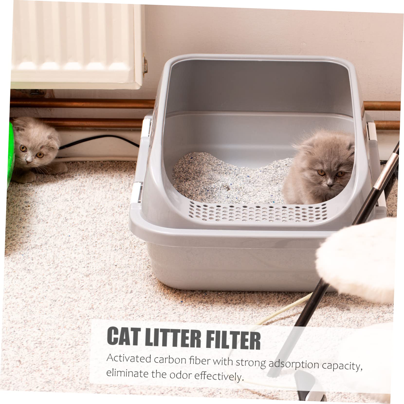 Amosfun 72stücke Aktivkohlefilter Für Katzentoiletten Hochwirksame Geruchsfiltermatten Für Saubere Katzenumgebung Effektive Filterung Geruchskontrolle Sicher Für Haustiere