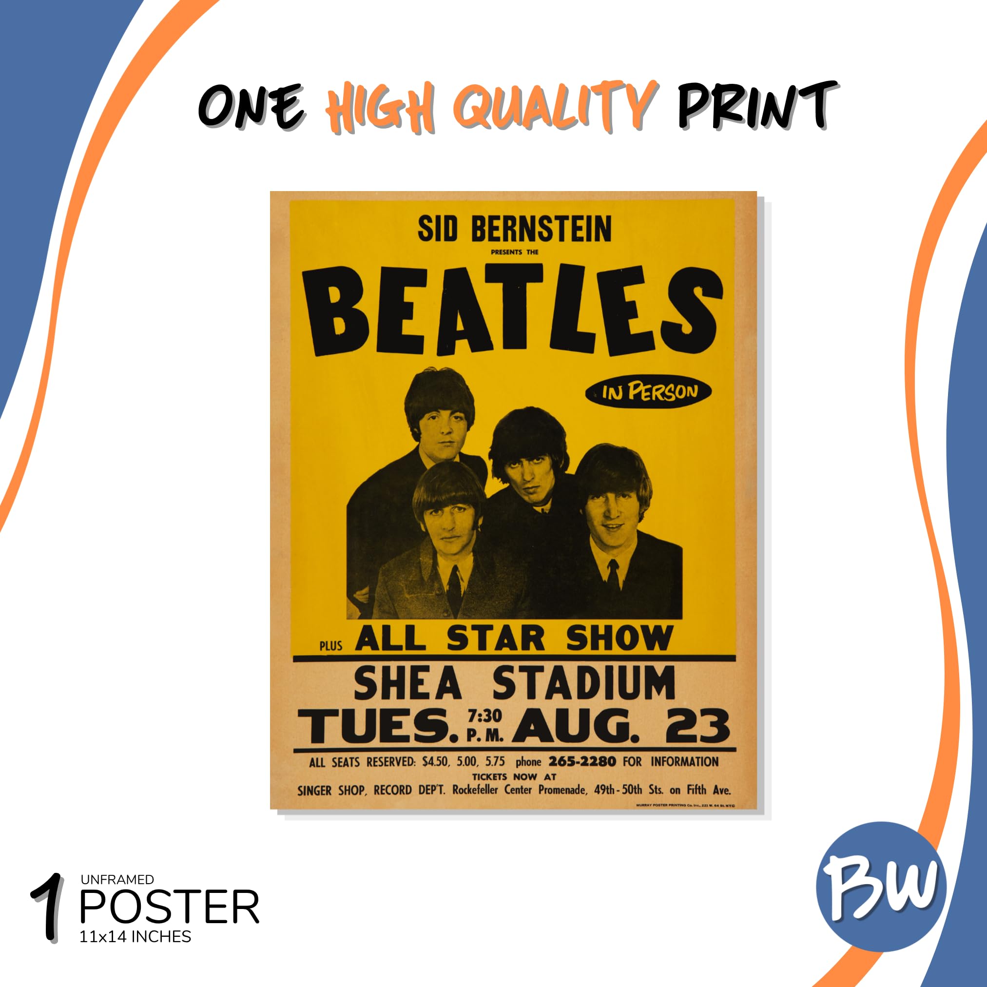 Amazon.com: BigWig Prints The Beatles 1966 Shea Stadium NYC