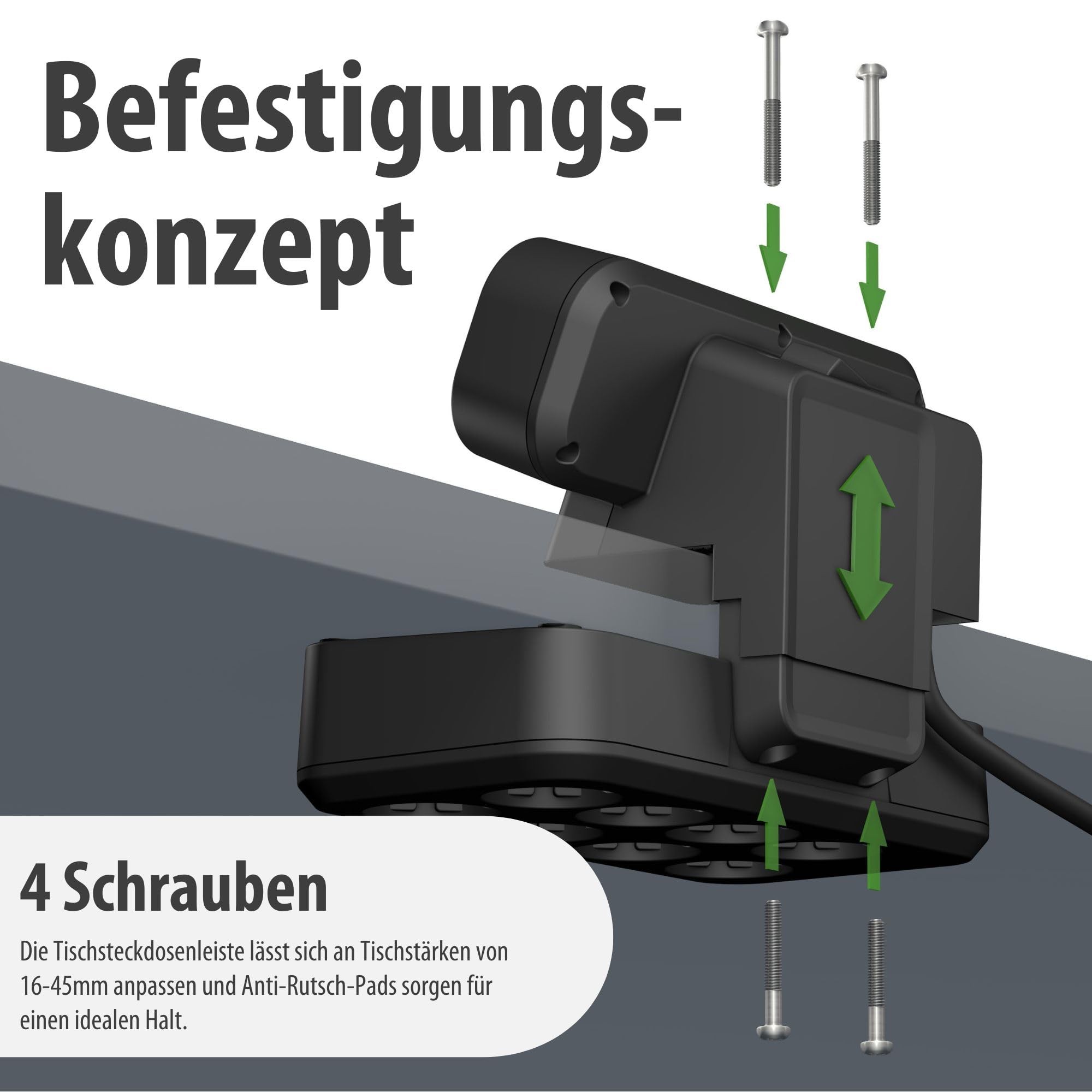 brennenstuhl®Estilo Duplex Tischsteckdosenleiste mit Überspannungsschutz | Mit Schalter, USB C Power Delivery, 1x USB C und 1x USB A, 9x Schutzkontakt-Steckdosen, 2m, silber/schwarz