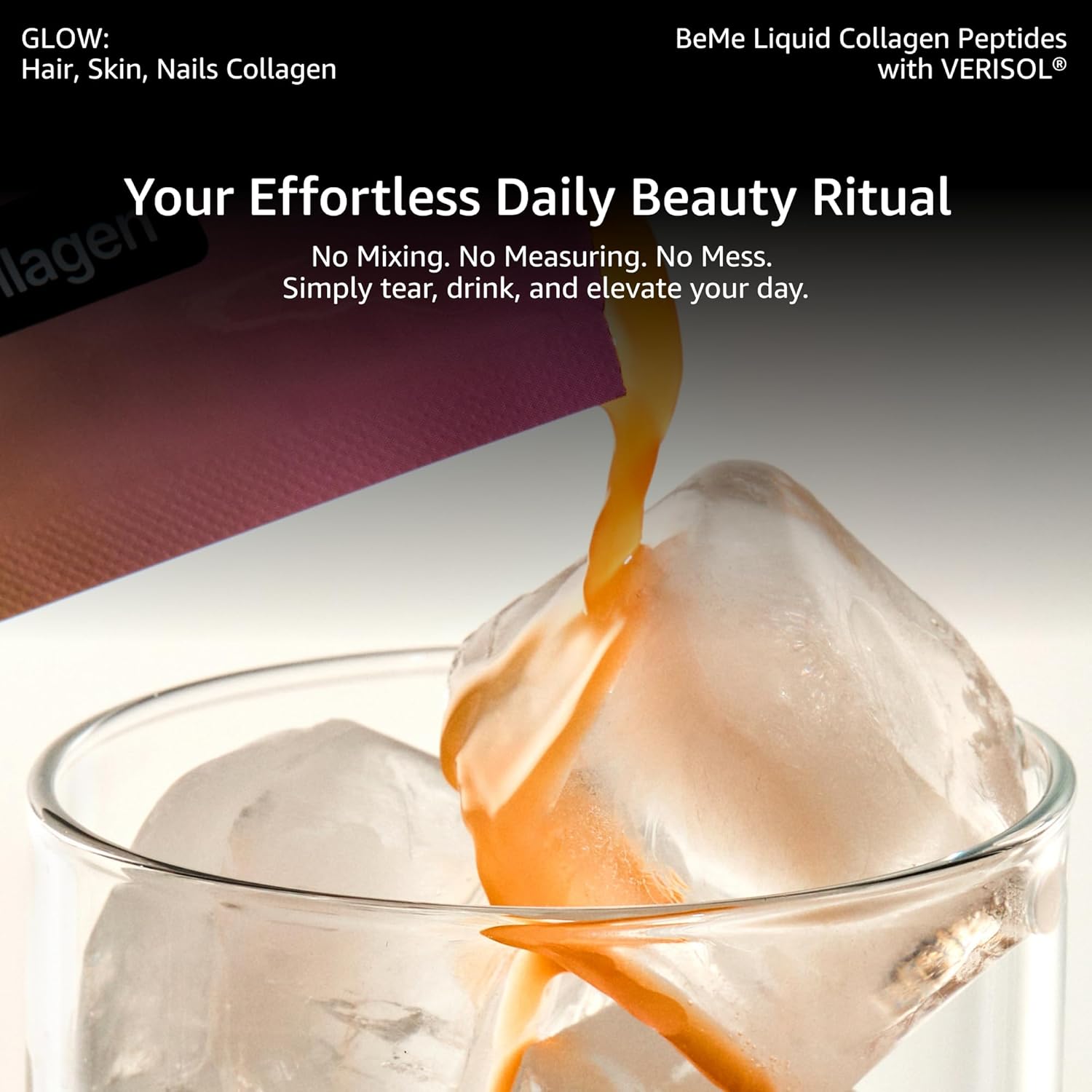 BeMe Liquid Collagen for Women - 2500mg Verisol Collagen Liquid with Biotin, CoQ10 & Vitamin C - Clinically Proven Collagen Peptides for Hair, Skin & Nails 0.7fl oz (20ml) x 15 Sachets (Strawberry) - Image 3