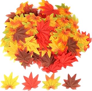 yueton 200pcs Artificial Maple Leaves Fall Leaves Fall Decorations for Weddings, Thanksgiving Day, Fall-Themed Party, Autumn Table Scatter, Harvest Festival, Halloween Party, Props, Crafts - Buy now
