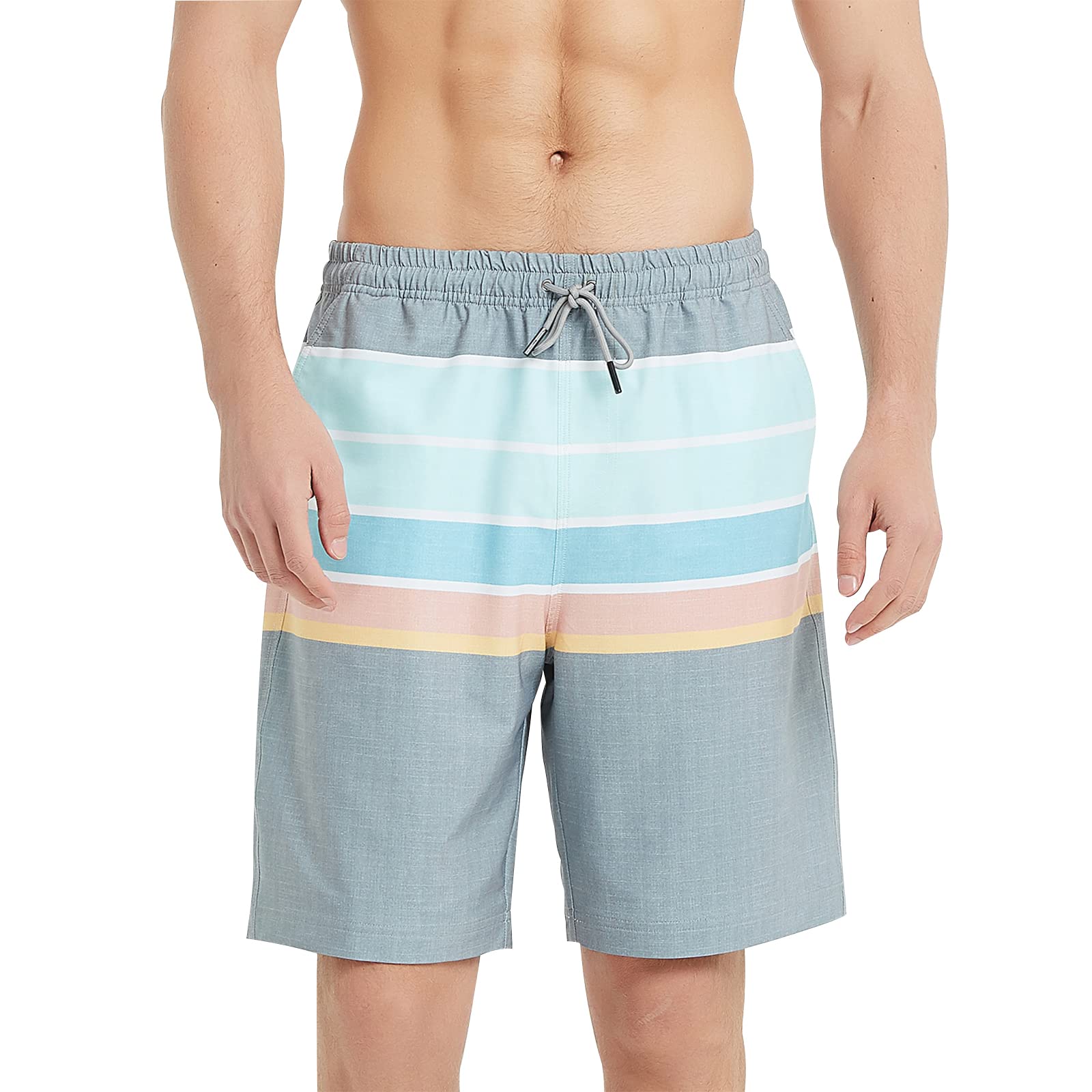 BALCONY & FALCON Bañadores de Natación para Hombre con Cordón Ajustable Secado Rápido Pantalones Cortos de Surf Natación Correr Gimnasio Entrenamiento y Paseos Casuales