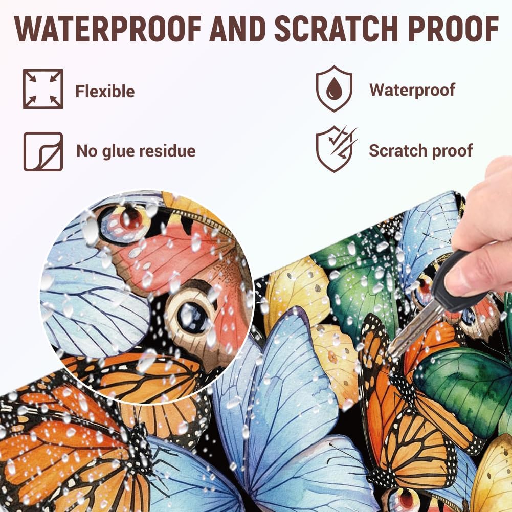 3Pcs Laptop Skin Sticker Decal Butterfly PVC Laptop Sticker Fits for 12-16 Inch Notebook Waterproof Scratch Proof Watercolor Universal Notebook PC Personalized Protector Gift image 3