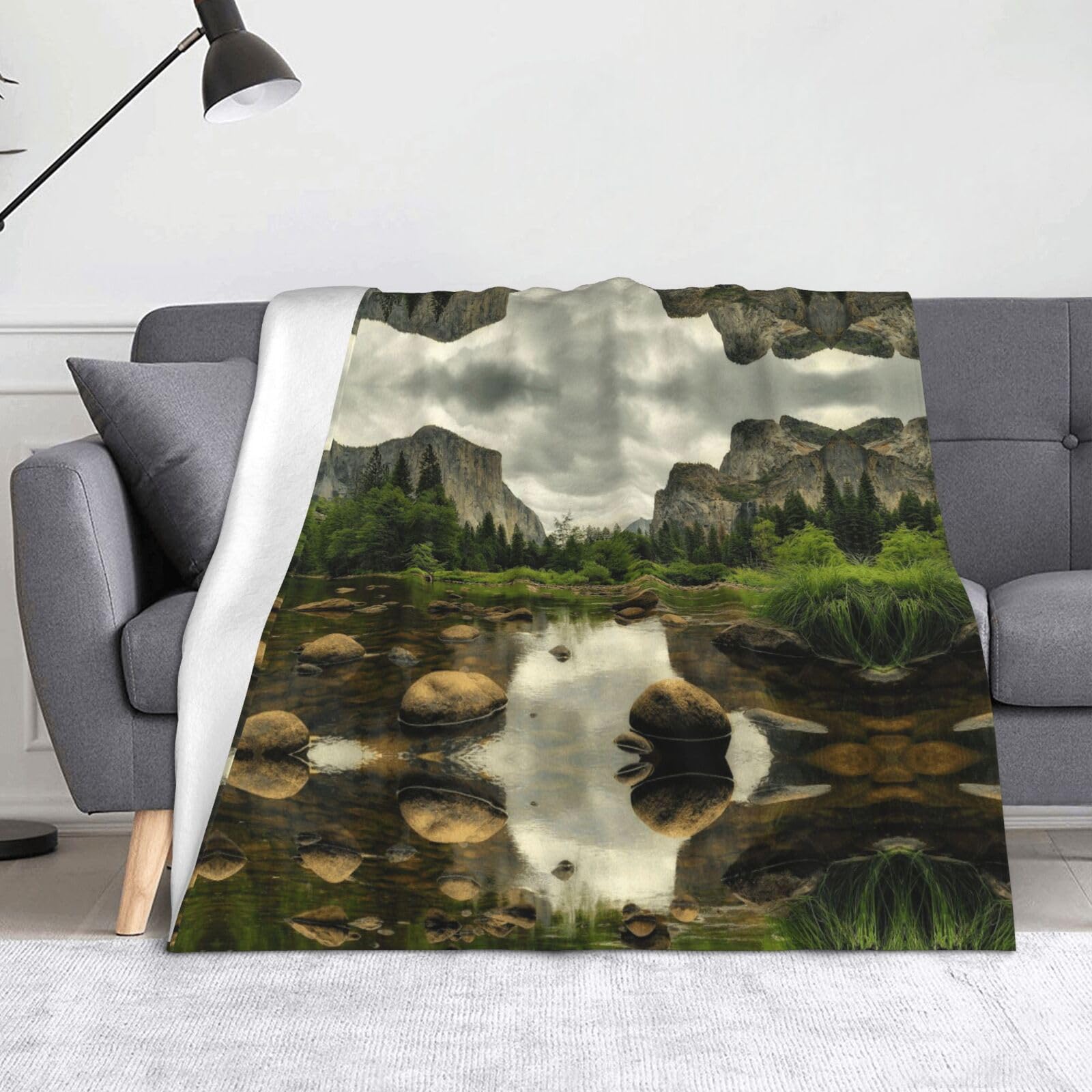 Couverture polaire en flanelle CHANGLEI 152x127 cm pour canapé et voyage