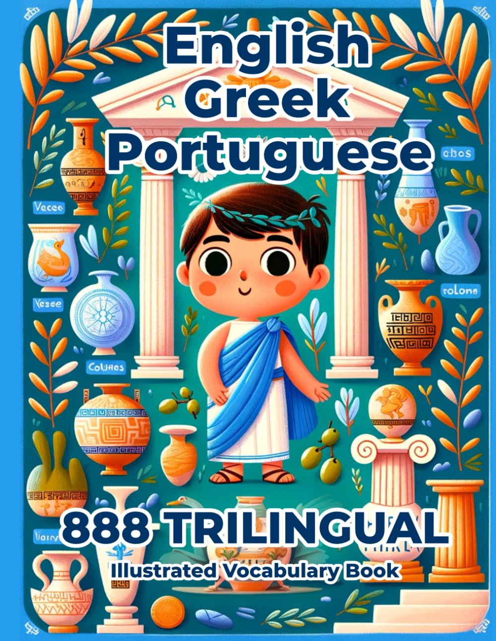 Trilingual 888 English Greek Portuguese Illustrated Vocabulary Book: Colorful Edition