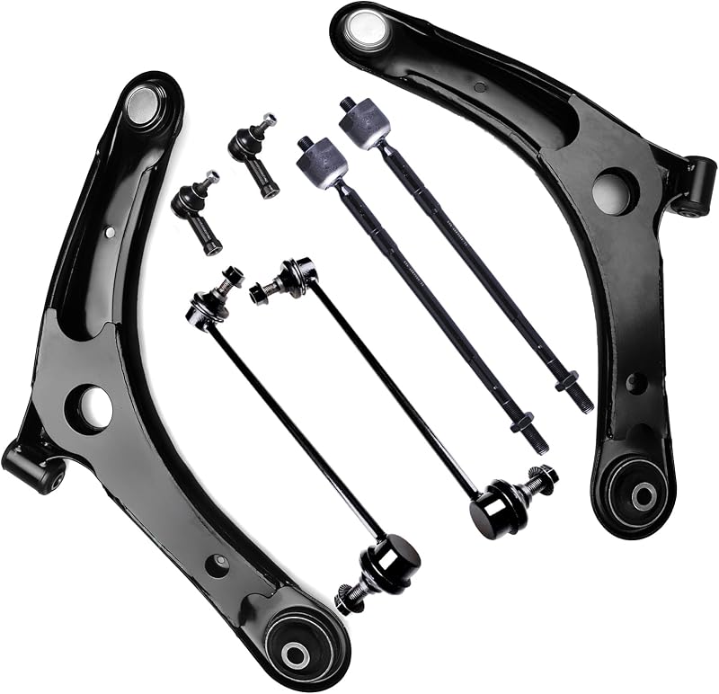 Kit de braços de controle inferiores dianteiros KDSA com terminal de direção e bieletas para Mitsubishi Lancer e Outlander – 8 peças