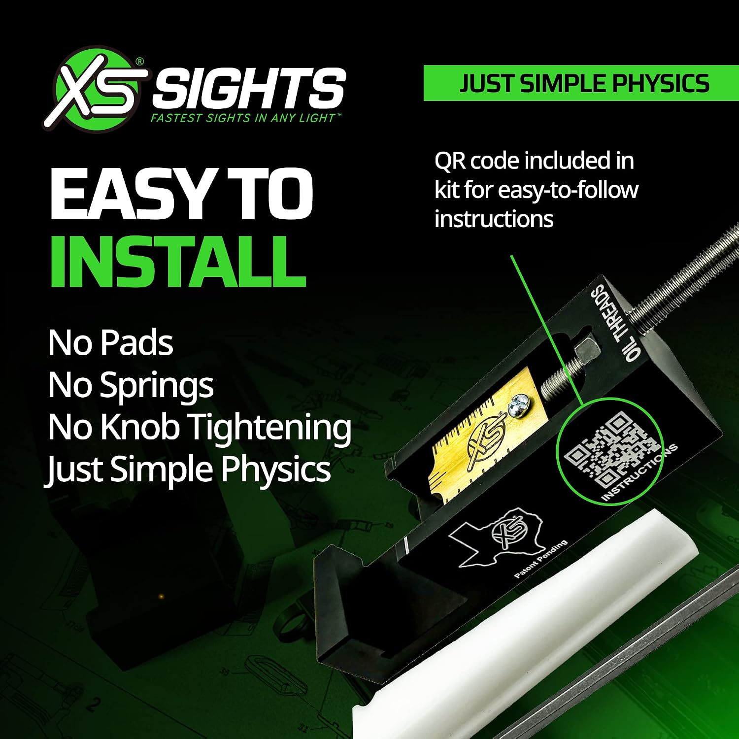 XS SIGHTS Glock Sight Pusher Tool, Inline Rear Sight Pusher Install Kit, Compatible with All OEM Glock Slides, DIY Series