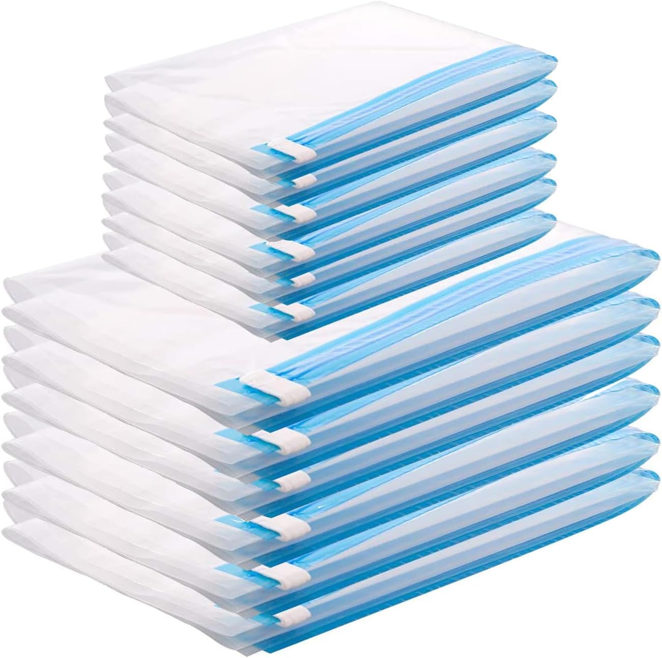 Small Vacuum Storage Bag, Roll-up Storage Bags, 12 Pack Travel Compression Bags, No Pump or Vacuum Needed, Reusable Space Saver Bags,Perfect for traveling(6(70x50) cm 6(50x35) cm)