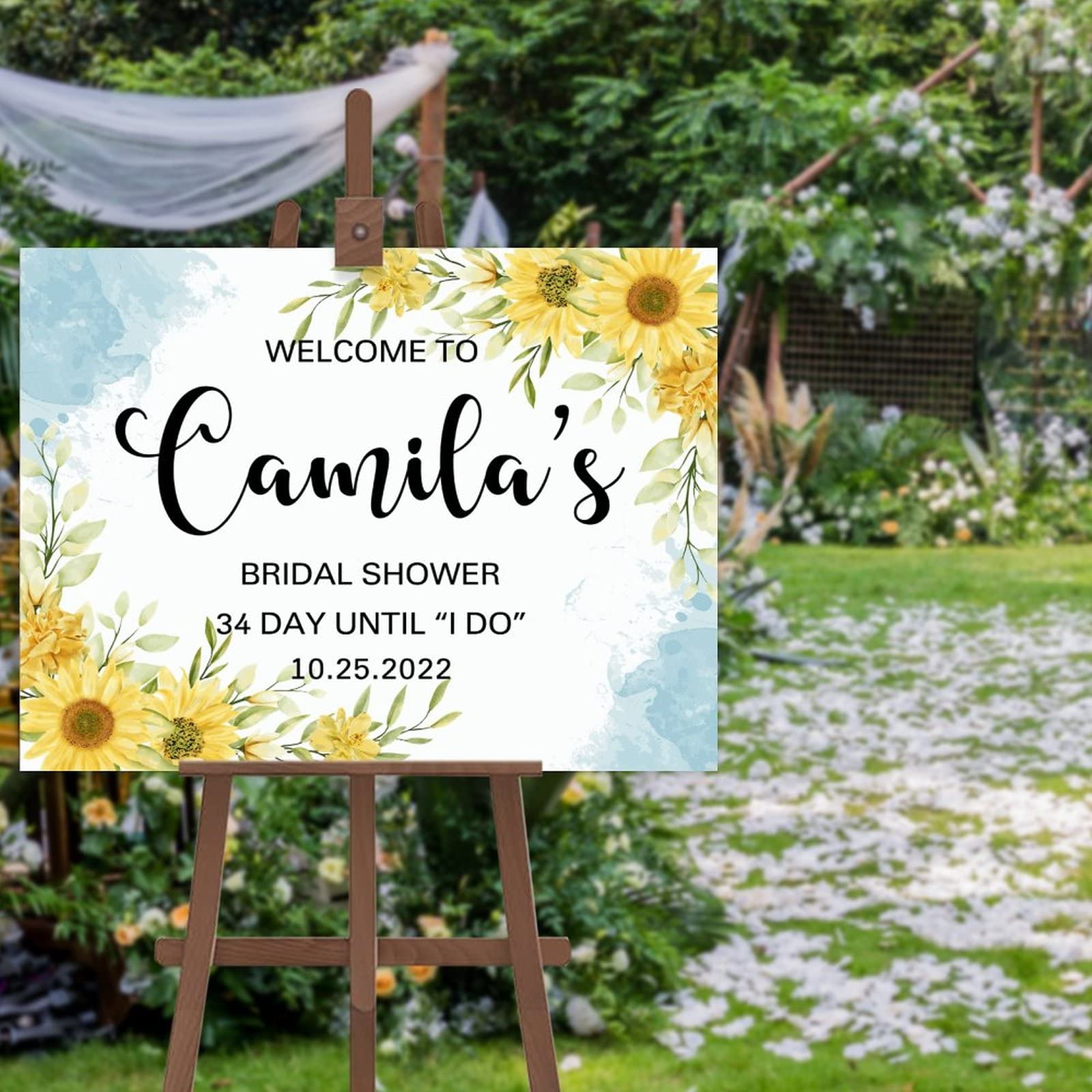 Panneau bienvenue Bridal Shower en bois pour livre d'or et décoration de mariage