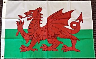 Wales Flag 5ft x 3ft Large - 100% Polyester - Metal Eyelets - Double Stitched