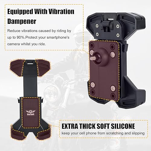 Miniatura 3 de GARGOYLE BELLS Soporte de teléfono para motocicleta, soporte para teléfono de bicicleta, scooter universal para manillar de motocicleta, abrazadera