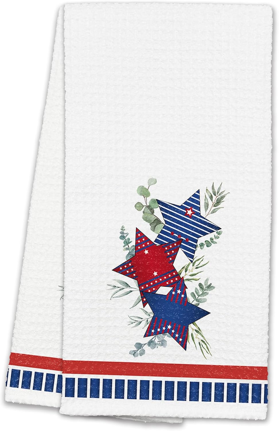 Patriotic 4th of July Kitchen Towel, 16x24 America Stars Hand Dish Towel for Home Bathroom, Kitchen, Bar, Independence Day Americana Decorative Towels - B01