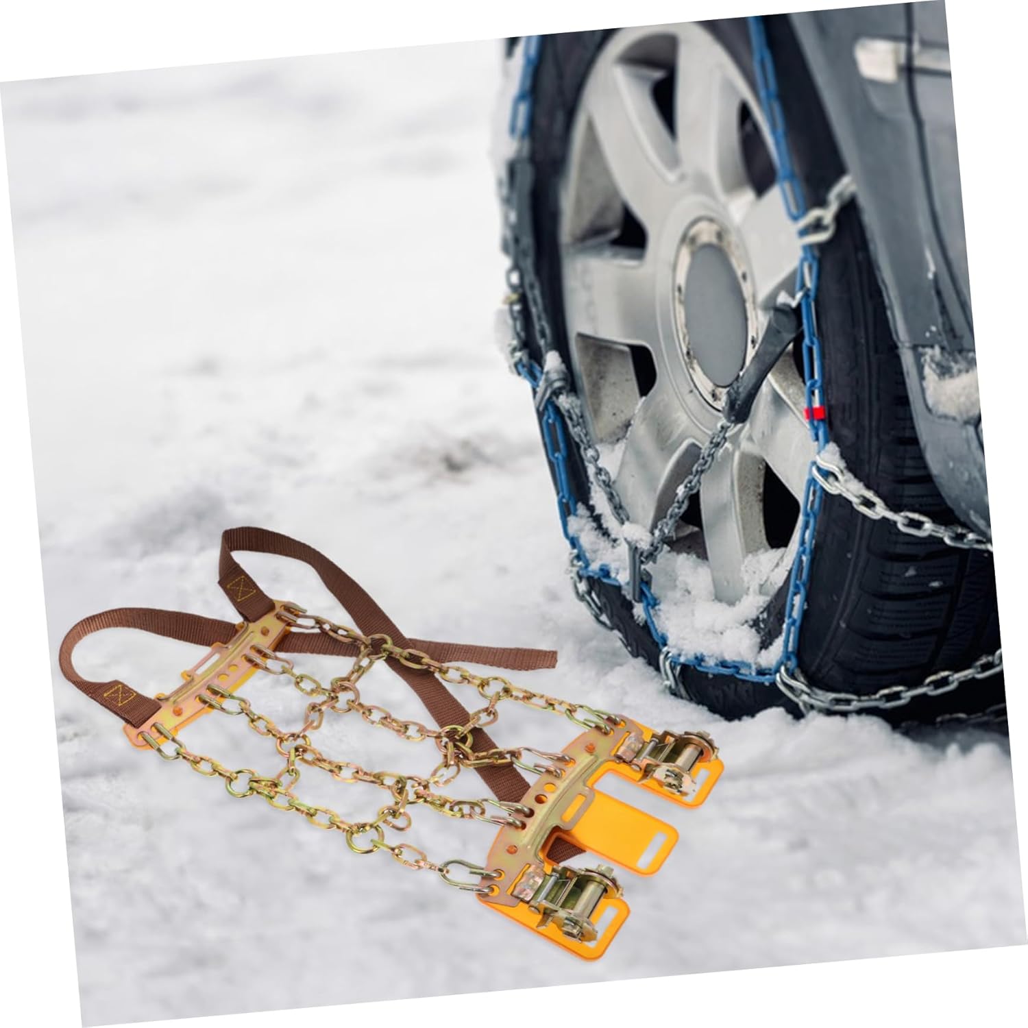 Adjustable Snow Tire Chains for Cars Suvs and Pickup Trucks Fit Nonslip Traction Chains for Snow and Mud Tire