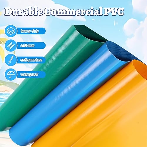 Miniatura 3 de Toboganes acuáticos inflables de grado comercial de 21 pies para niños y adultos, PVC sólido, resistente, tobogán acuático grande con piscina de